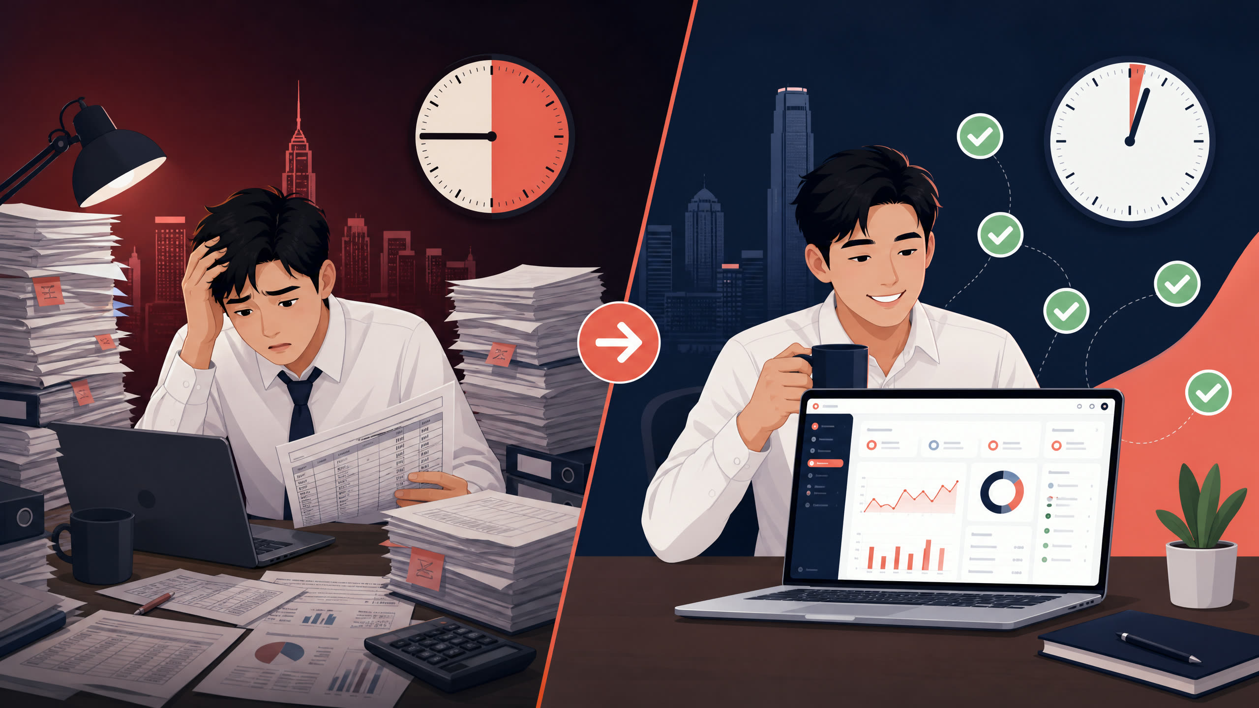 Before and after: manual document processing vs SmartComSec AI automation